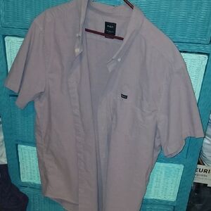 RVCA Men's Lavender Casual Button Down Shirt